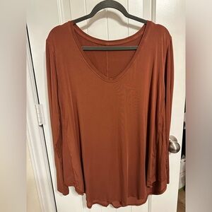 Lululemon Up for Down Time long sleeve in Dark Terracotta